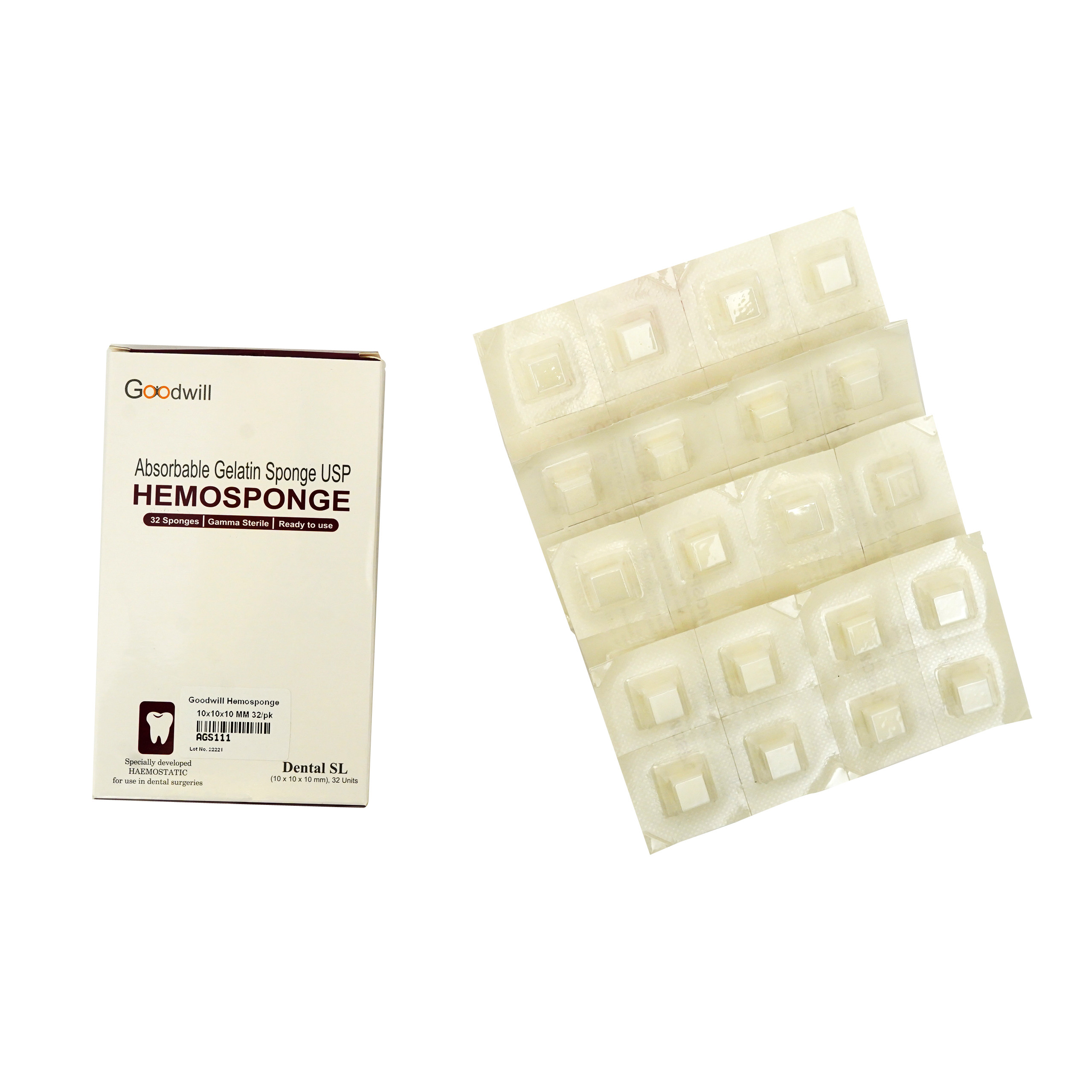 Goodwill Hemosponge 10*10*10mm 32pk